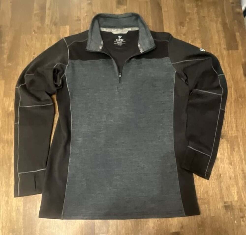 Kuhl Ryzer 1/4 Zip Pullover Size Small Gray Mock Neck Long Sleeve